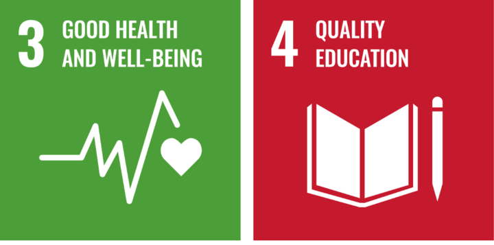 United Nations Sustainable Development Goals: #3 Good Health and Well-Being #4 Quality Education