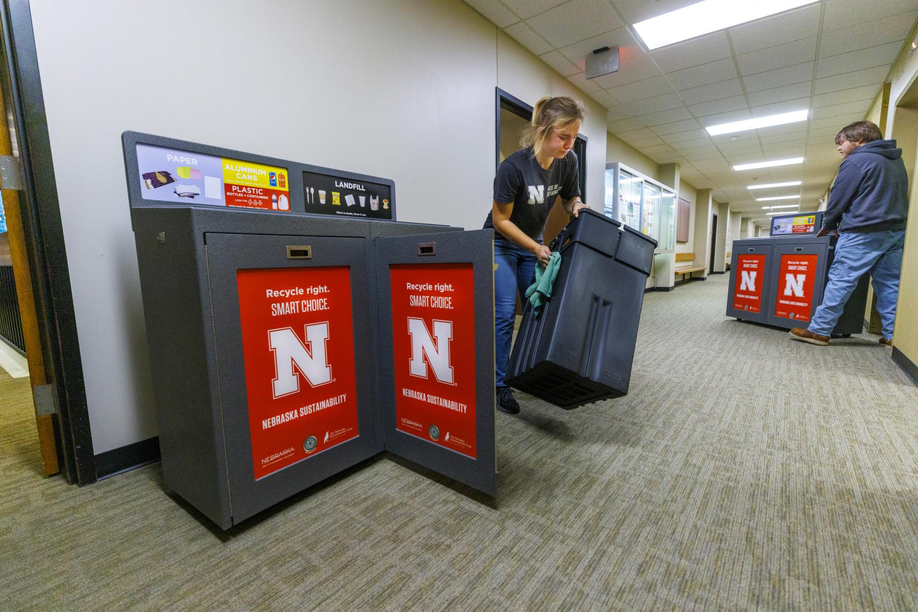 All in the Hall recycling stations are implemented in buildings across campus