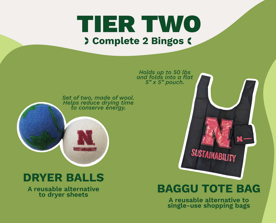 Image of the tier two sustainability bingo rewards.